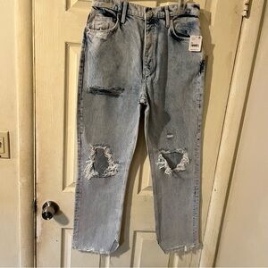 Free People Women’s Light Blue Denim Rock Distressed/Cut Outs Jeans in Size 29.